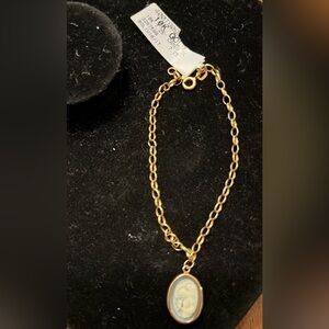 Vintage 10KT Yellow Gold 7.25" Cameo Bracelet New With Tags